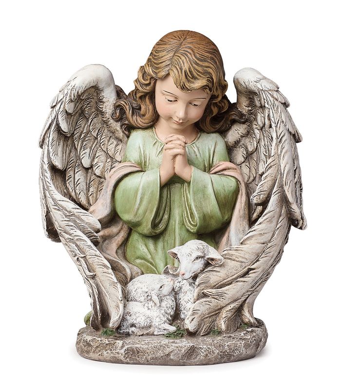 20cm/7.87" Praying Angel with Sheep