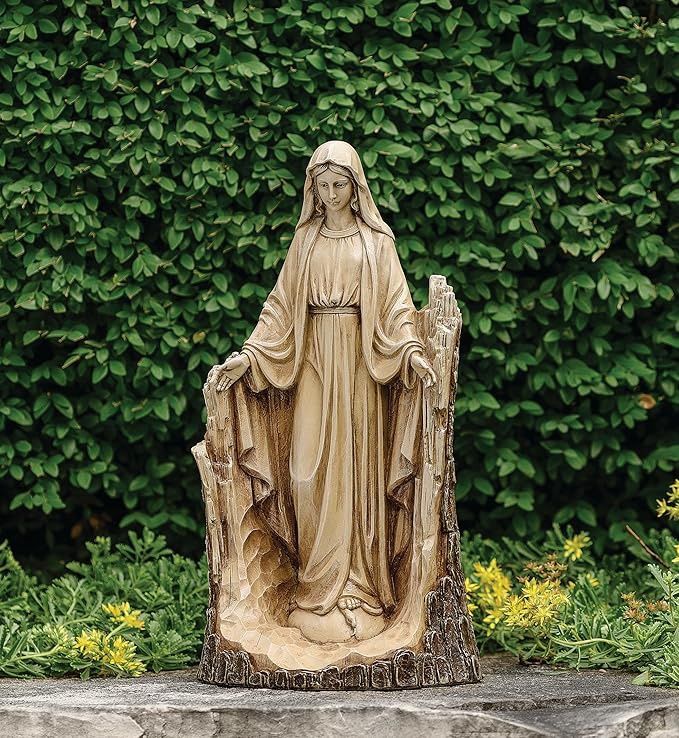 14.25&quot; H Carved Our Lady of Grace Garden Statue