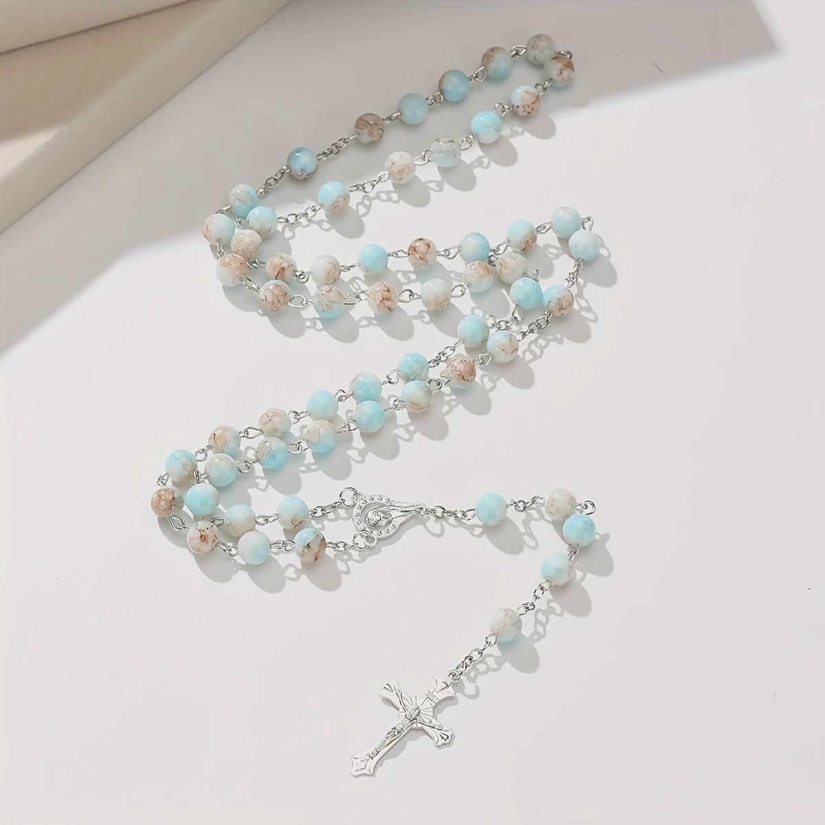 Two-tone Rosary, Colour: Sky Blue