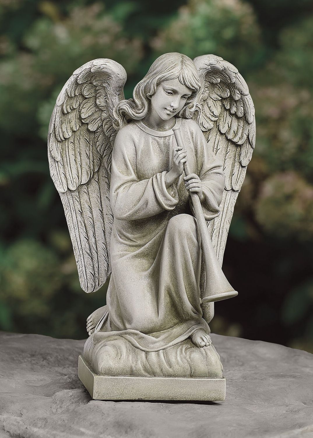 Roman Joseph&#39;s Studio - 33cm/12.9&quot; Angel with Trumpet Garden Statue