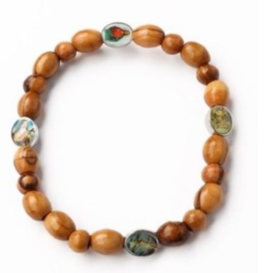 Saints Olive Wood hand made bracelet