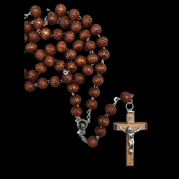 Rosary Wood Large Patterned - 10mm Beads