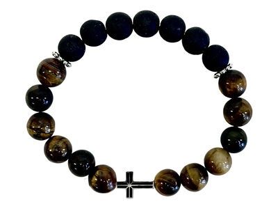 Bracelet Multi-Stone with Cross Stretchy Boxed