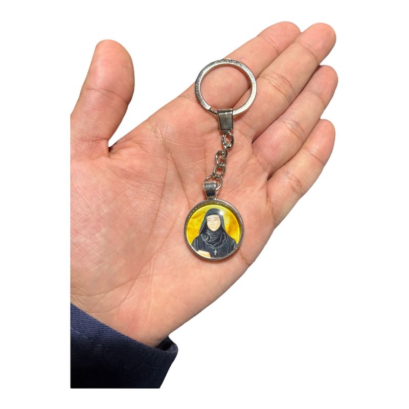 St Charbel &amp; St Rafqa Double-sided Keychain