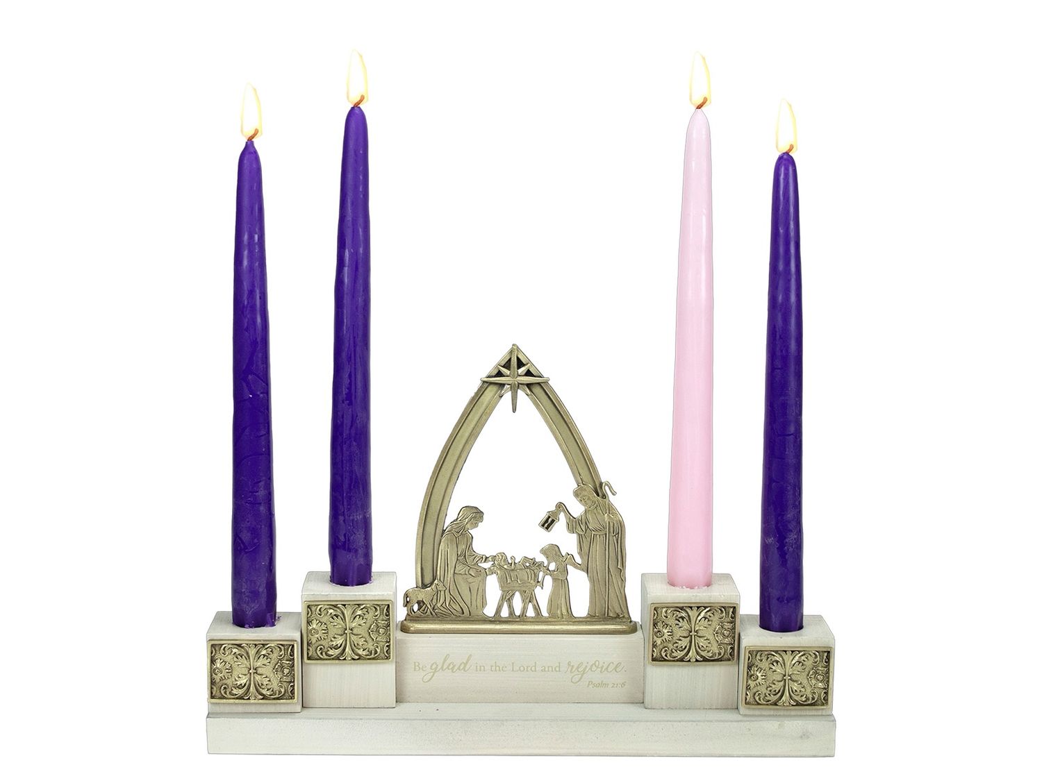 Advent Nativity Candelholder Set