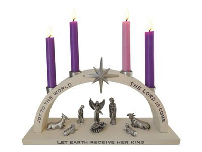 Advent Mini Nativity Candeholder Set