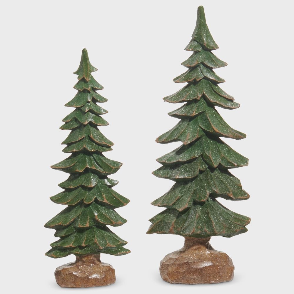 20.5&quot; Iced Carved Trees So2