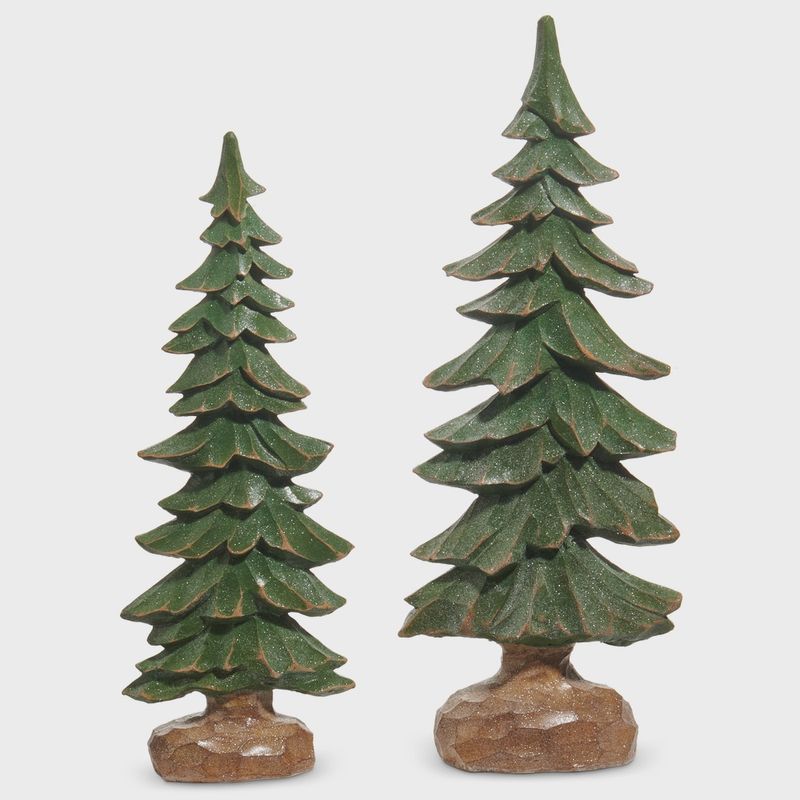 20.5&quot; Iced Carved Trees So2