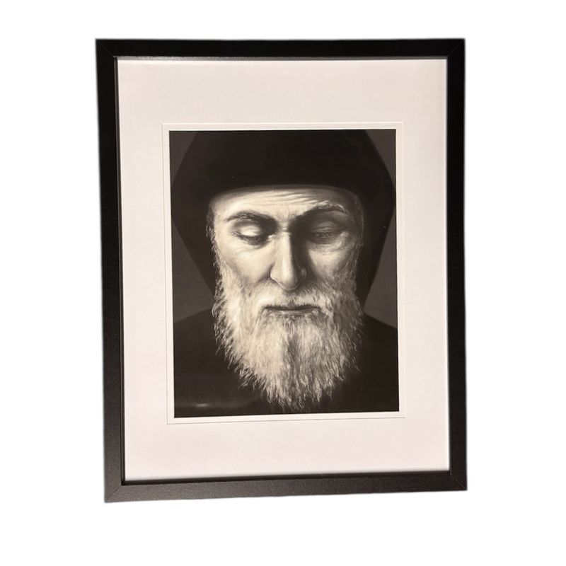 St Charbel Photo with Black Frame