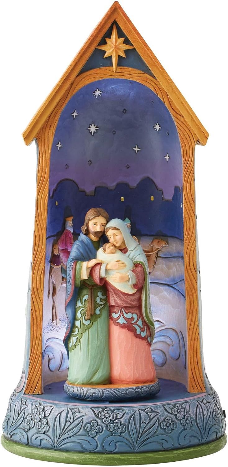 im Shore Holy Family in Stable Lighted, Figurine, 10.875in H