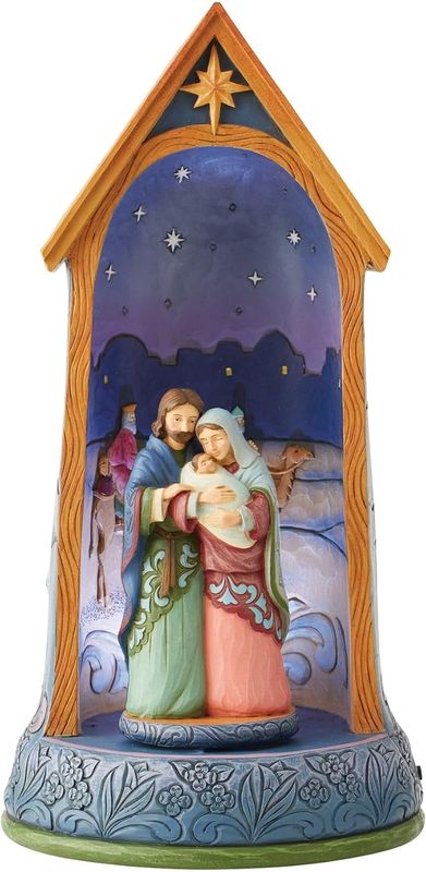 im Shore Holy Family in Stable Lighted, Figurine, 10.875in H