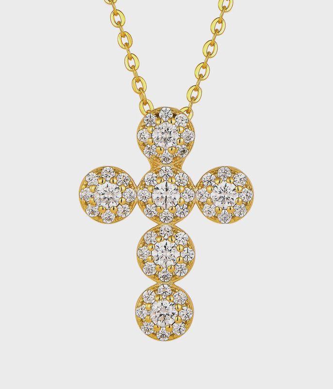 AVE HOPE MEDIUM CRYSTAL CROSS NECKLACE