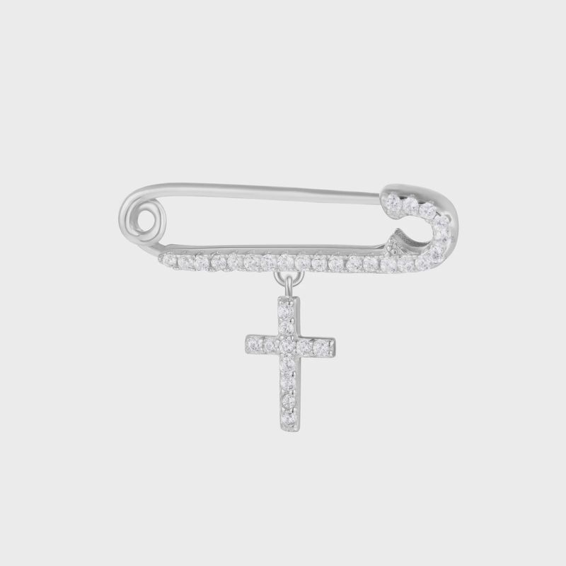 AVE CROSS BABY SILVER PIN