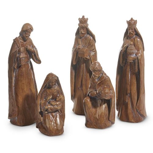 Winterberry - 36cm/14&quot; Copper Nativity (S/5)