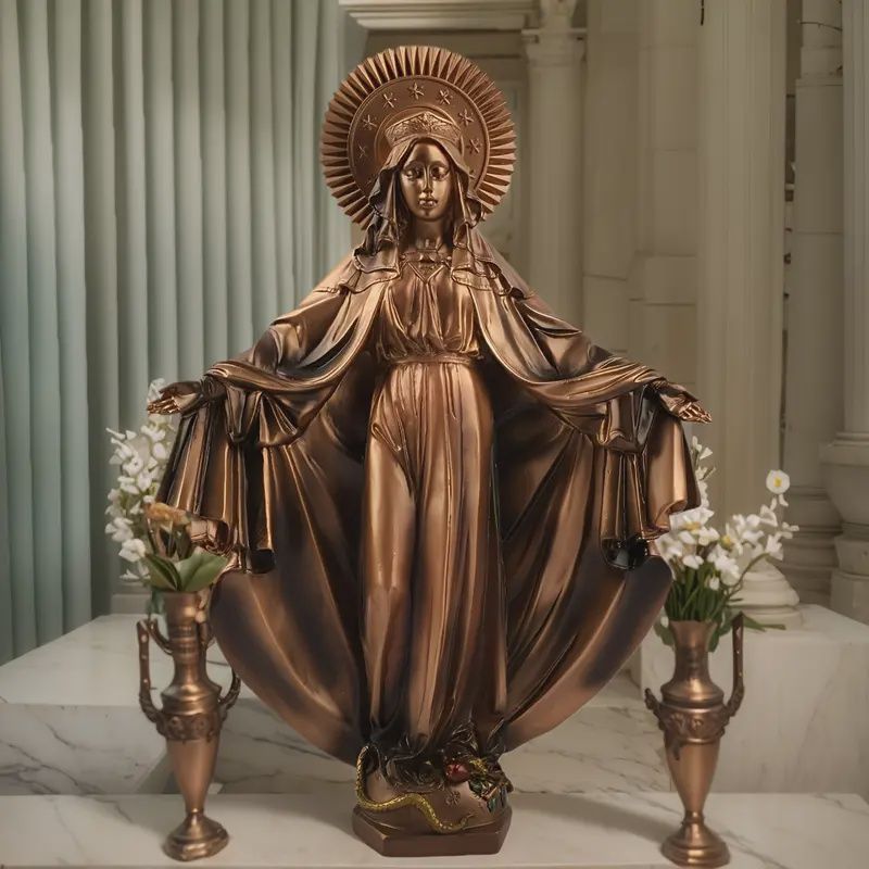 30cm Hand-Painted Bronze Resin Statue