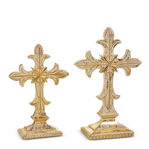 38cm/15&quot; Gilded Cross (S/2)