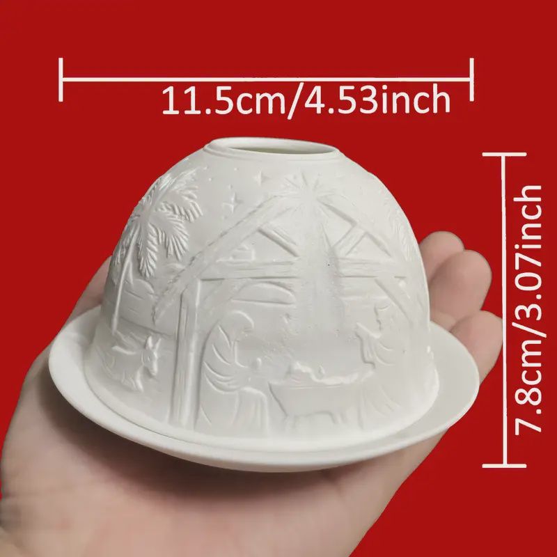 Nativity Porcelain Dome Tealight Holder