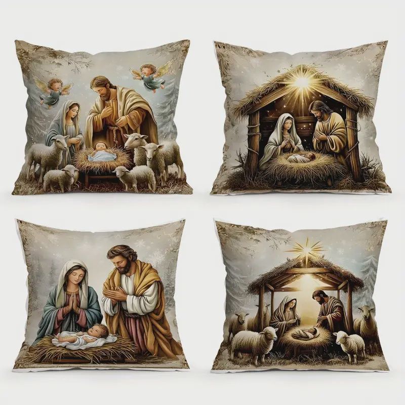 4pcs Nativity Pillow Case 45*45cm