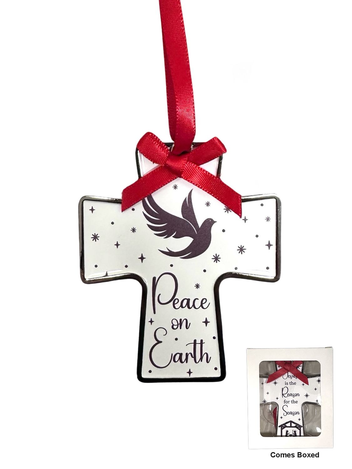 Cross Ornament, Style: Peace on Earth