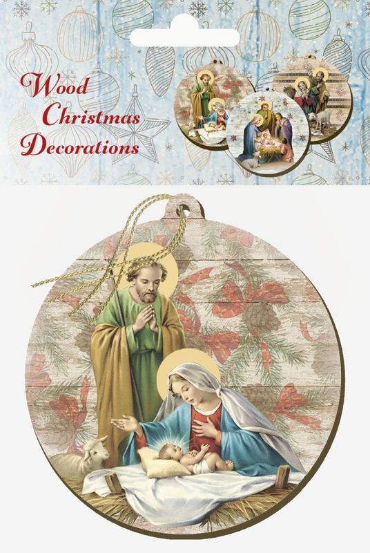 Christmas Wood Ornament Holy Family