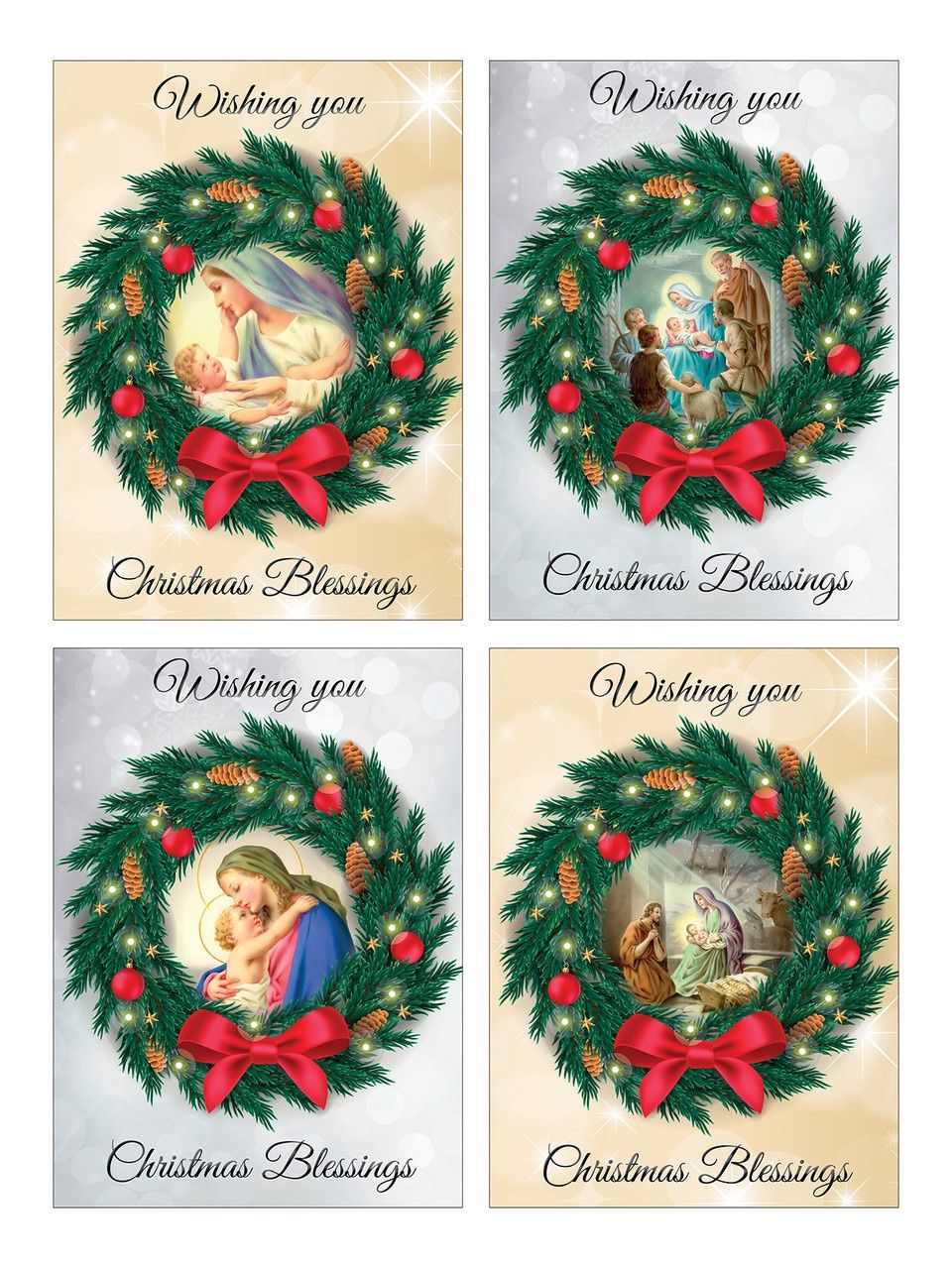 Wishing you Christmas Blessings Card (Pack of 8)
