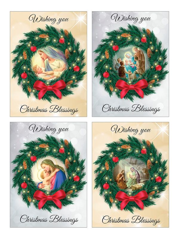 Wishing you Christmas Blessings Card (Pack of 8)