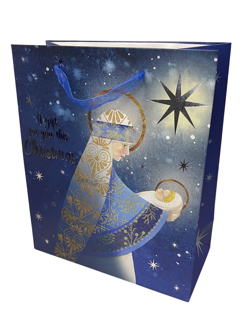 Christmas Gift Bag: Blue Madonna &amp; Child