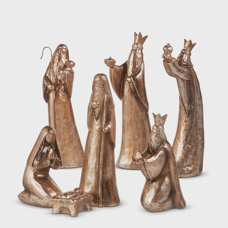 8&quot; Pewter Finish Nativity (Bronze)