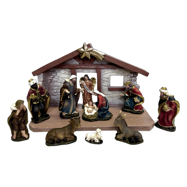 Nativity Set and Stable - 11PCS 100MM