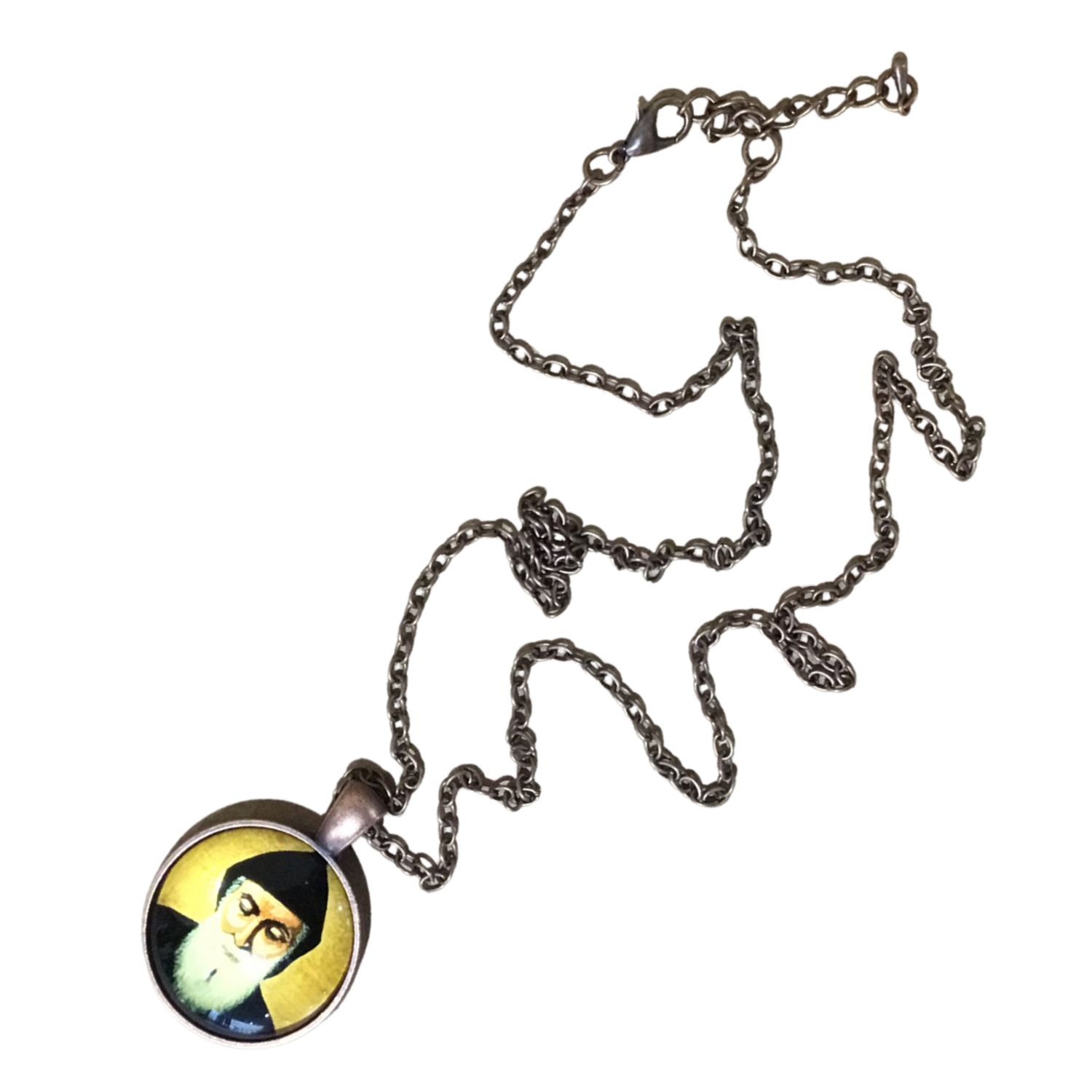 Saint Charbel Necklace Glass Dome Jewelry, Colour: Gold icon | Bronze