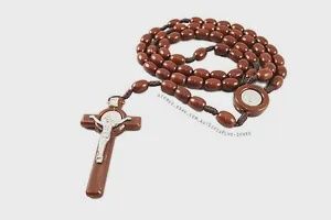 Plastic Rosary (Oval) - Assorted Colours, Colour: Brown