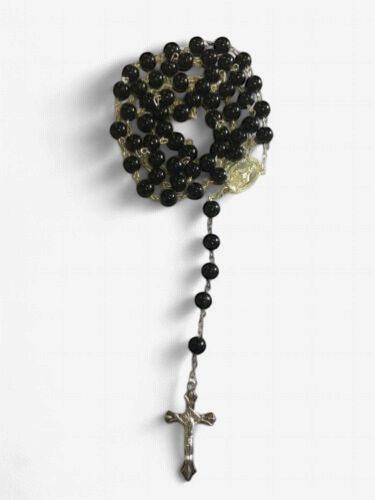 Rosary in a case with Icon Image, Colour &amp; Style: Black