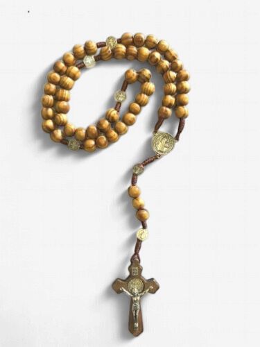 Wooden Rosary with Cross - Praying