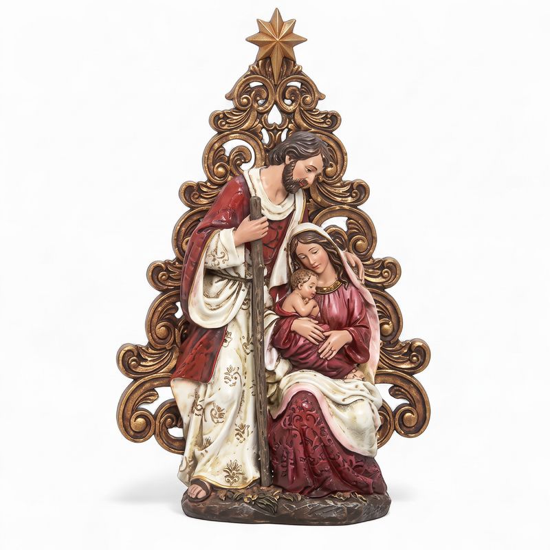 Holy Family W/Tree Statue 12.2"