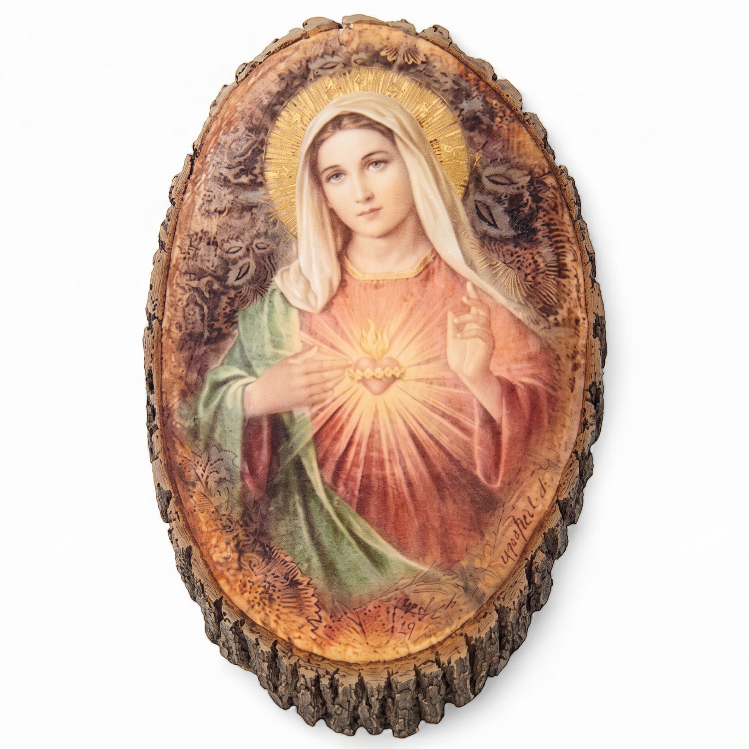 12.25" Immaculate heart Wood Plaque