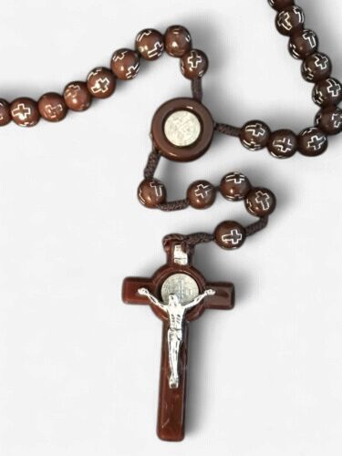 Rosary - with crosses, Colour: Brown