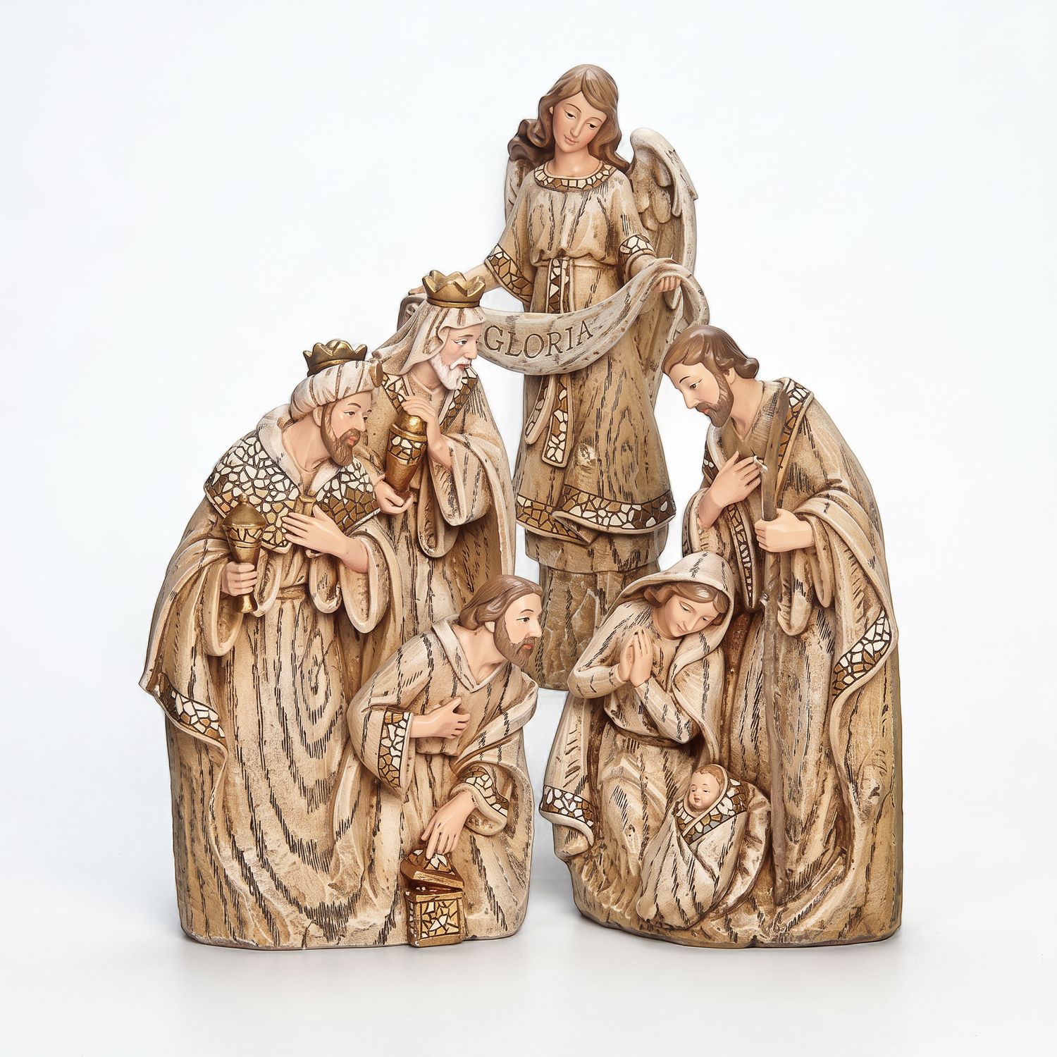 10" Holy Family, Angel &amp; 3 Kings (Set of 3)