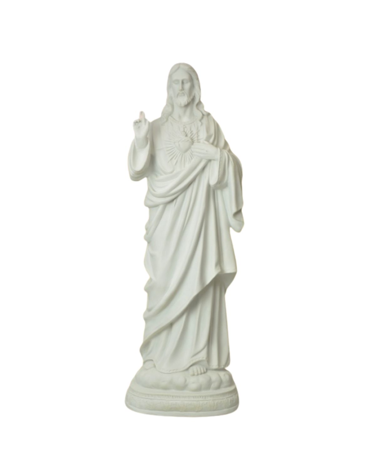 Sacred Heart of Jesus - Outdoor - White, Size: 120 cm