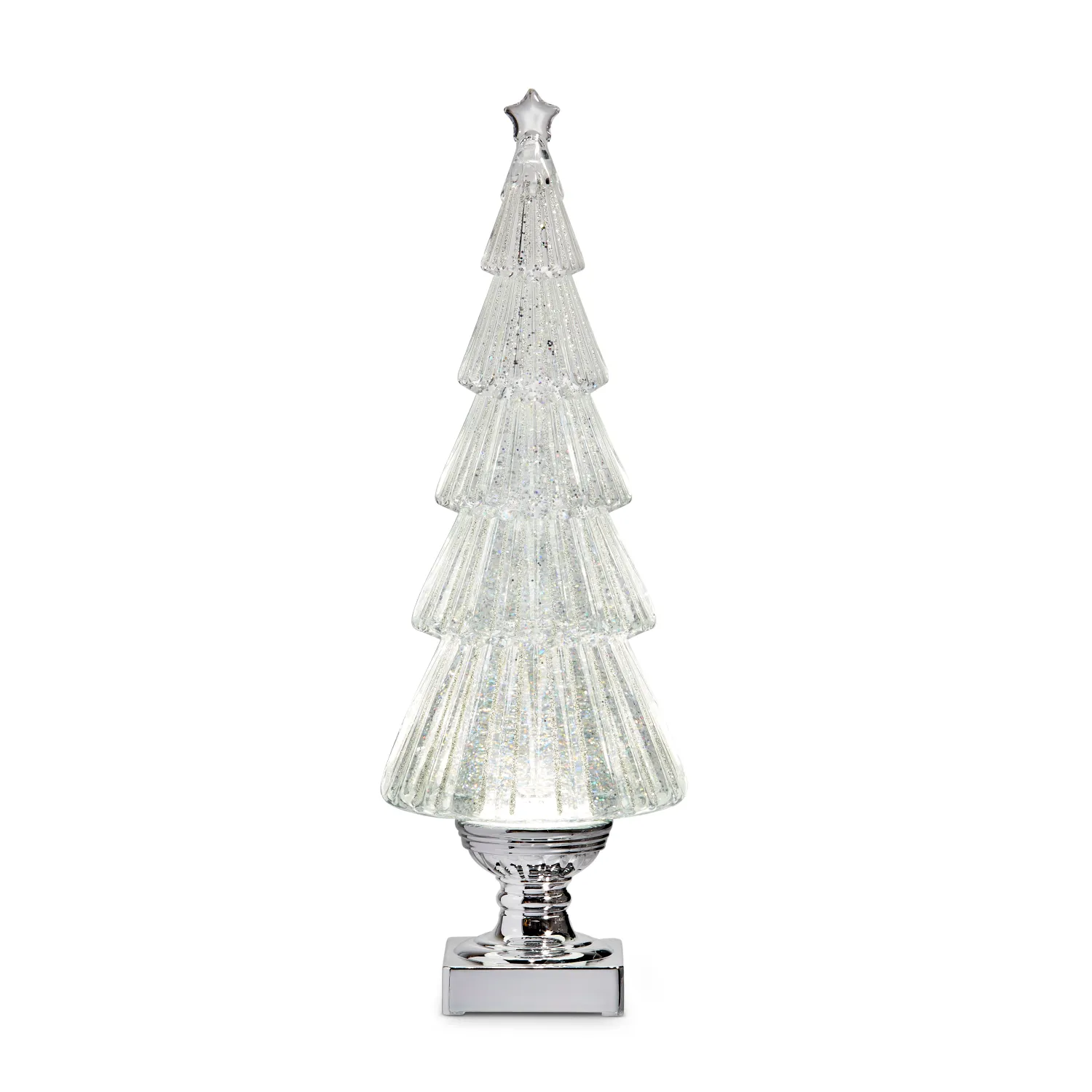 16" Lighted Flat Tree with Swirling Glitter