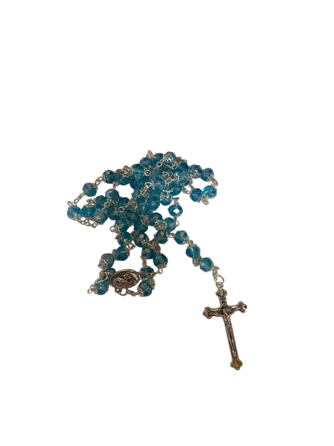 Crystal Rosary 55cm, Colour: Blue