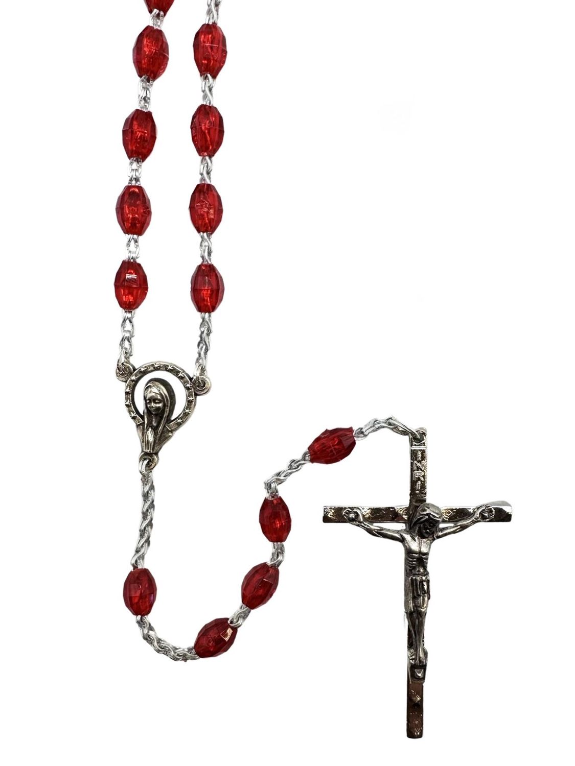 5mm Beads - Rosary Plastic Diamond Bead, Colour: RED