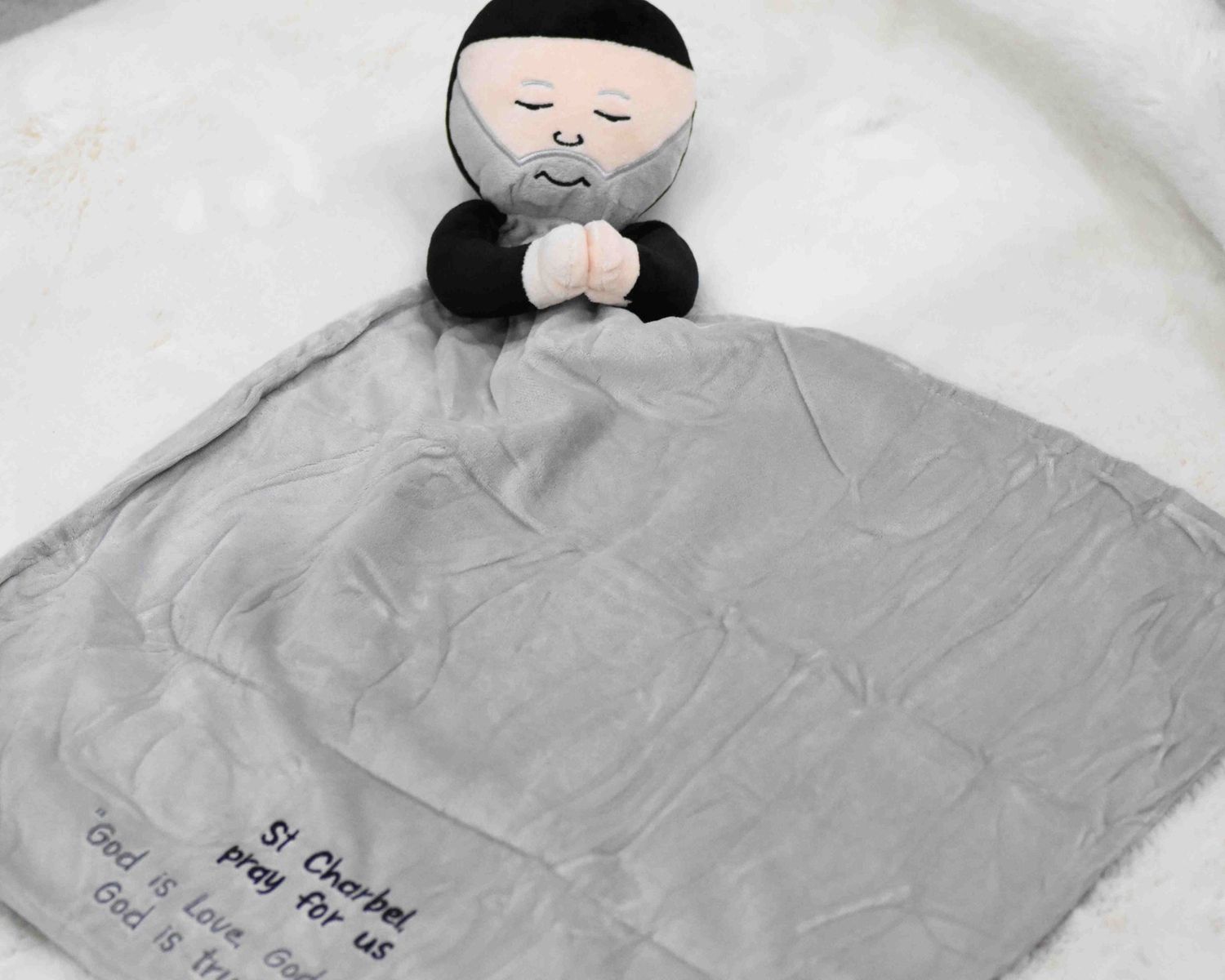 Little Saints Plush Toy Blanket Comforter, Saint: Saint Charbel