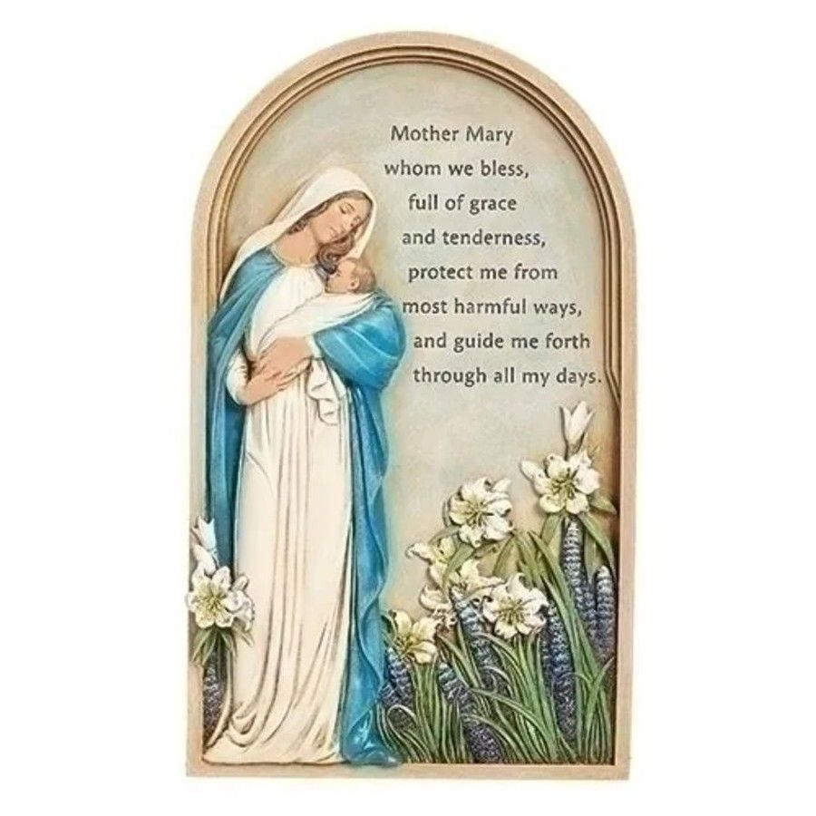 23cm/9.2" Madonna with Child Wall Plaque