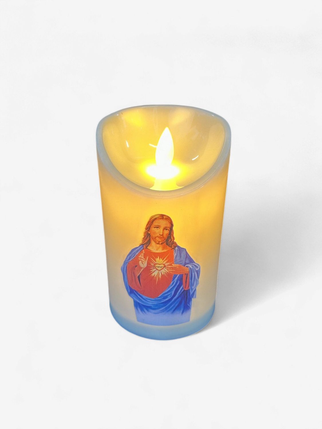 LED Flash Light Candle-Sacred Heart of Jesus (12.5×7.5)