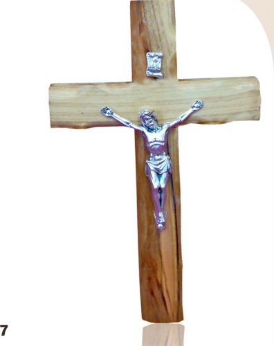 Olive Wood Latin Cross 20cm with Crucifix