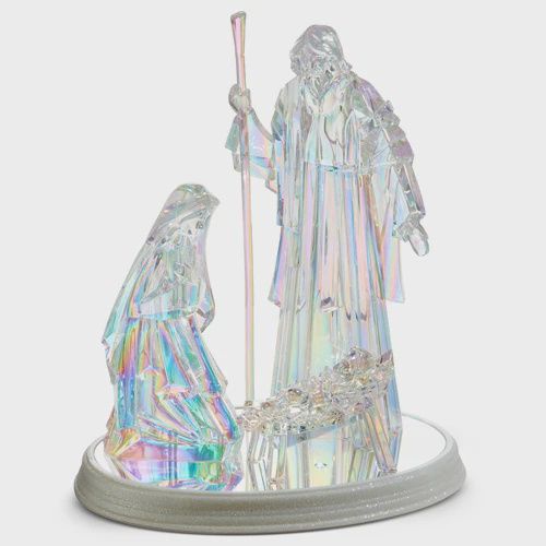 16" Lited Nativity Iridescnt