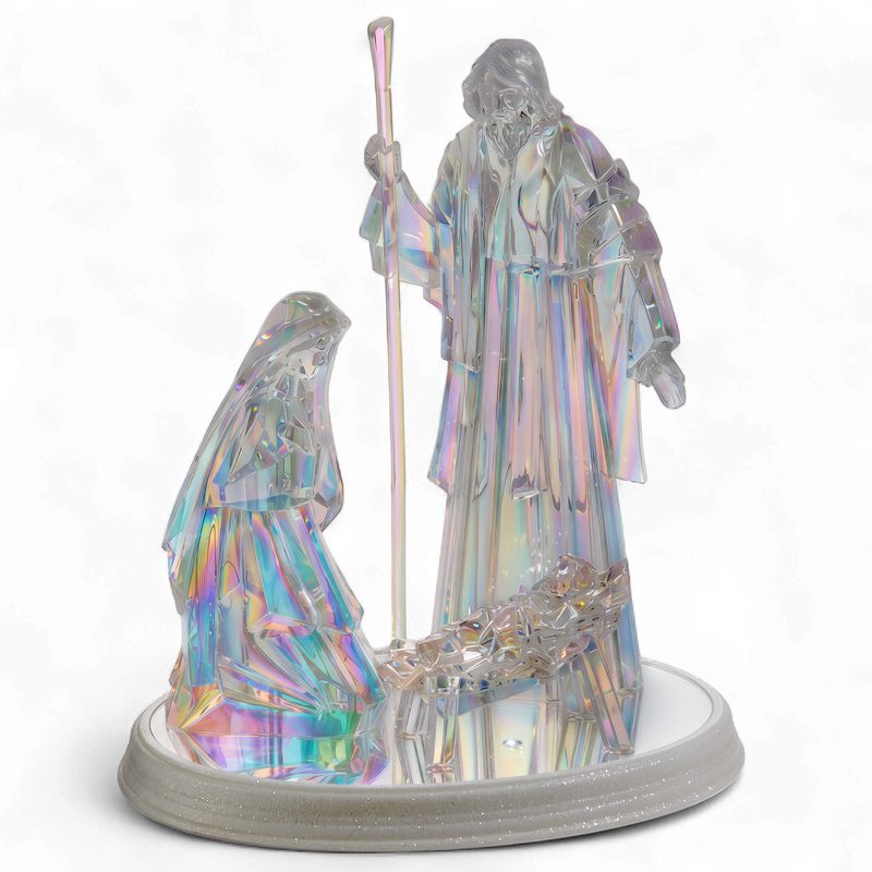 16" Lited Nativity Iridescnt