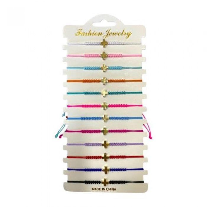 Gold Cross Ribbon Bracelets