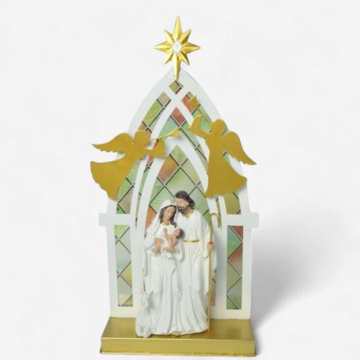 19x8x41CM Iron House Nativity