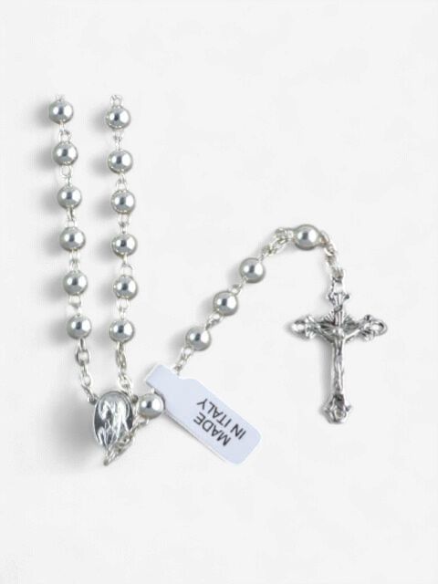 Sterling Silver Rosary: 5mm bead